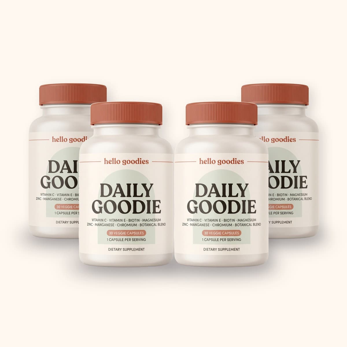 Hello Goodies Daily Goodie, 4 bottles, 30 capsules each